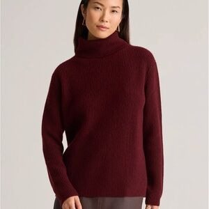 Women's Burgundy Turtleneck Sweater